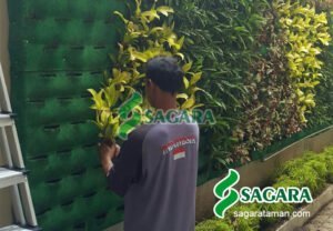 Menanam tanaman pada vertical garden