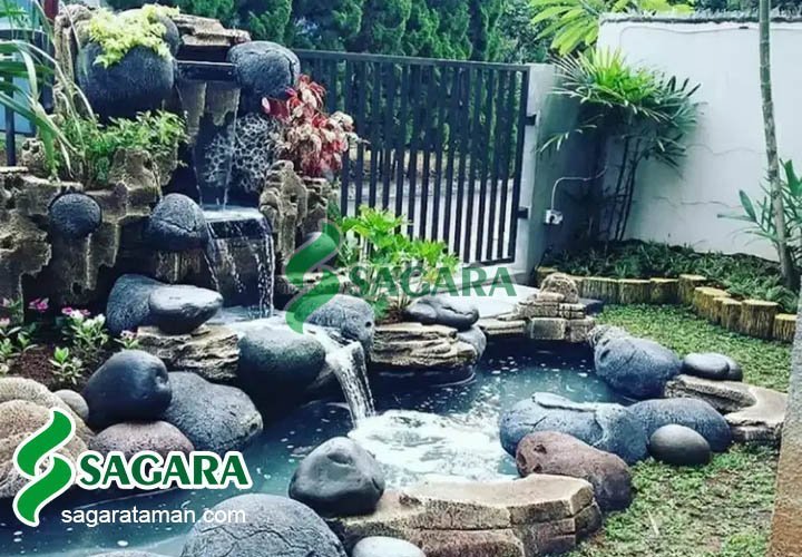 Relief tebing air terjun
